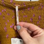 Free People NWT Womens Top Size S Cropped Flared Sleeve Smocked Peasant Boho Photo 2