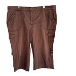 Gloria Vanderbilt Size 16 Brown Cargo Bermuda Shorts Cotton Spandex Blend Photo 1