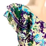 Kensie One-Shoulder Abstract Print Ruffled Dress Knee-Length Purple Watercolor Size M Photo 1