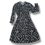 Coach Yoke Static Pattern Jacquard Long Sleeve Midi Dress Back White 0 Photo 14