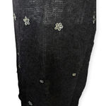 ZARA Black Midi Dress Rhinestone Embellishment Wool Photo 5