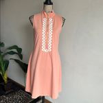 Spartina 449  Selena Sleeveless Coral Half Zip Embroidered Dress Size Small Photo 3