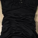 Womens Super Sexy Vntg Ruched Ring Open Slit Dress Black Size Medium Photo 2