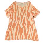 LuLaRoe  Olive Shirt Womens Size Large Orange/Peach Abstract‎ Design Tulip Sleeve Photo 0