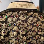 Vintage Gold & Black Top With Bright Colored Dots Photo 3