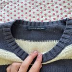 Brandy Melville  Navy and White Striped Crewneck Sweater Photo 1