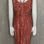 Parker Black  Catarina sequin coral pink dress size 12 formal prom evening gown Photo 4