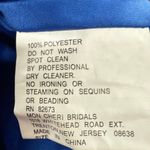 Tony Bowls  Paris Pageant Gown Prom Wedding Sapphire Blue Jeweled Halter Train  6 Photo 6