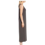 Eileen Fisher Scoop Neck Jersey Midi Dress Bark Brown Size S Photo 2