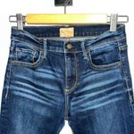 Driftwood Colette Crop Floral Embroidered Cuff Blue Denim Jeans 25 ripped knee Photo 1