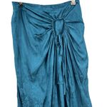 Band of the Free Small Teal Blue Maxi Skirt Front Slit Layered Mini Skirt New Photo 1