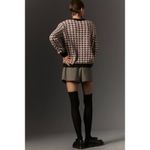 Anthropologie Maeve  Maroon Houndstooth Chunky Soft Knit Sweater Cardigan Small Photo 7