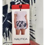 Nautica  Blue & White Tropical Leaf Print Linen Blend Shorts Women’s Size Medium Photo 3