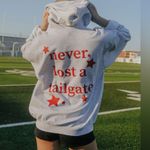 Never Lost a Tailgate stars hoodie sweatshirt pocket riff raff game day college Red Size L Photo 8