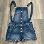 True Religion  cut off jean overall shorts small Photo 2