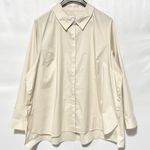 Denim & Co New Button Side High Low Hem Long Sleeve Shirt Stone Khaki Size 3X Photo 1