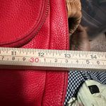 Fossil Fold Over Crossbody Red Pebbled Leather Peyton Photo 8