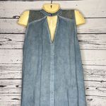 Umgee  NWT Size M Blue Chambray - Lace Trim Tunic Swing Dress Photo 4