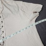 We The Free Small Beige Neutral Lace Up T-Shirt Short Sleeve Top Light Flowy Photo 5