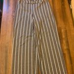 Cato Pants Medium Brown Black White Stripes Belt Detail Straight Leg Casual Photo 1