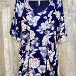 Entro Small Floral Lined Mini Dress W/V-Neck & 2 Front Pockets & Side Zip Photo 0