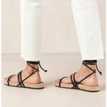 ALOHAS Rayna Leather Strappy Tie Espadrille Sandals in Black Size 6.5 Photo 3