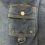 Mudd Y2K 2000’s Faded Dark Wash Utility High Rise Wide Straight Leg Crop Jeans Photo 7