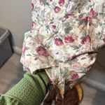 Victoria's Secret Vintage  Floral sleep shirt in Cream and Red size L Photo 3