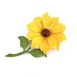 Vintage Women's Yellow Green Sunflower Brooch Pin Decorative Fashion Jewelry‎ Yellow Photo 1