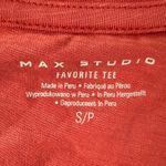 Max Studio Favorite Tee Coral Red Crew Neck Pocket T Shirt Women S Soft Casual Photo 2
