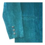 American Vintage Retro Green Suede Leather Car coat 3 Button closing size medium Photo 6