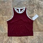 Athleta  Momentum Seamless High Neck Crop Tank Redwood White Size XL Photo 2