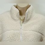 Abercrombie & Fitch  White Sherpa Sweatshirt Quarter Zip Fleece Medium Cozy Chic Photo 3