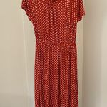STINE GOYA Caitlin Dress Polka Dot Midi Size Medium Orange Photo 6