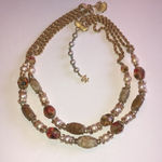 Vendome Vintage Gold Tone Shimmer Beads Beaded Double Strand Necklace Photo 0