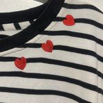 Jane and Delancey  striped sweatshirt with embroidered hearts size M Photo 1