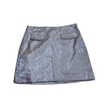 Piombo Brown Faux Leather Mini Skirt US 12 NEW Photo 1