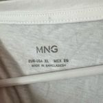 Mango New MNG  Sheer V neck white top Photo 5