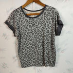Lucky Brand  Gray Animal Print Pajama Shirt Photo 0