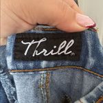 Thrill Acid Wash Destroyed Jean Jumpsuit Overalls Blue Size 24 Photo 4