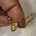 Liz Claiborne Gold Chain Necklace With Amber Tortoise Shell Pendant Toggle Clasp Photo 4