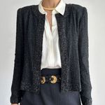 Vintage‎ Silk Beaded Jacket Womens Small Sequin Evening Formal Cocktail STENAY Black Photo 1