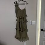Petal and Pup  Mia One-Shoulder Tiered Plissé Midi Dress Size XS Photo 2