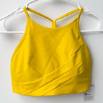 Lululemon NWT Flow Y Wrap-Front High-Neck Bra Yellow, Size 6 Photo 0