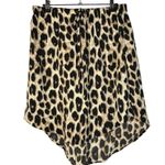 Boutique Light Brown Leopard Print Dip Hem Mini Skirt XL Photo 0