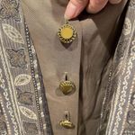 Vintage funky 80’s blazer vest combo chinky gold bling buttons chain tan groovy Brown Size 10 Photo 5