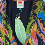 Farm Rio   Macaw Island Maxi Midi Dress Small Black 70s Parrot Tropical  Photo 16