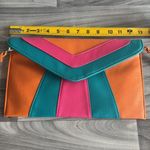 Orange and Pink Chevron Clutch with Geometric Design Photo 8