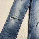 Loft Dark Wash Modern Straight Jeans Raw Hem Size 6 / 28 EUC Photo 2