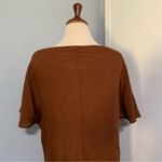 ZARA  New Beach Bohemian Linen Blend Brown Beaded Tunic Round Neck Dress Size L‎ Photo 7